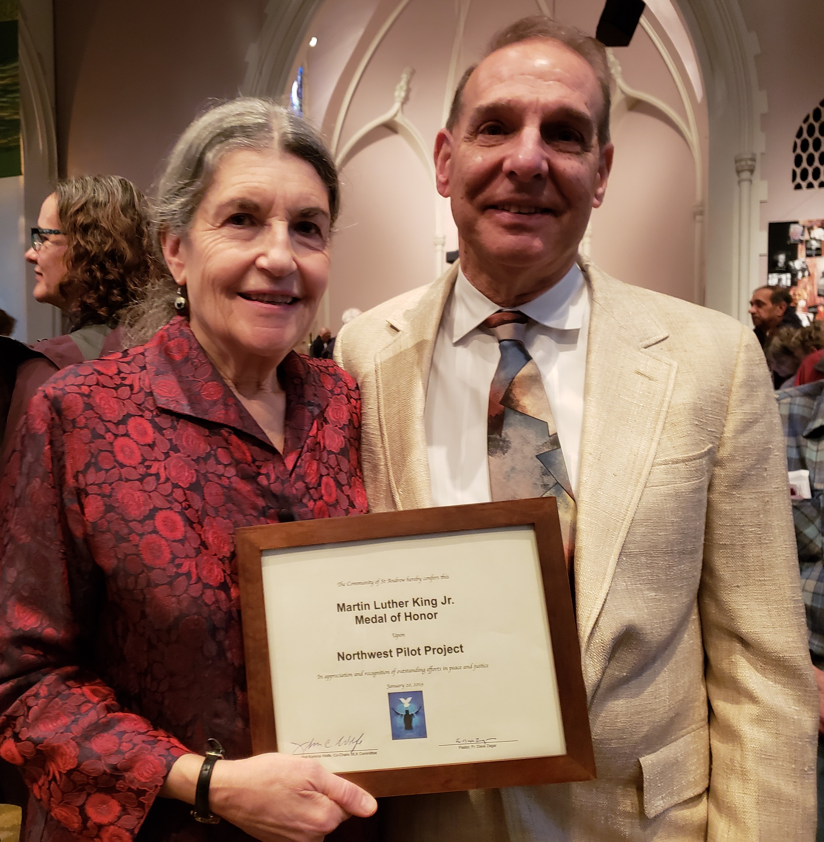 Susan Emmons, Bobby Weinstock honored with MLK Jr. Award by St. Andrews Catholic Church